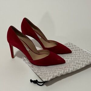 Diane Von Furstenberg Red Suede Pumps size US 6.5 (runs big fits US 7)